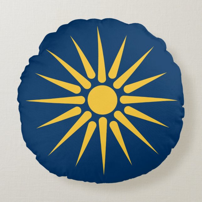 Almohada redonda con la bandera de Macedonia, Grec (Anverso)