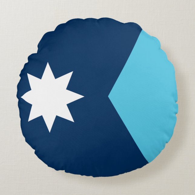 Almohada Redonda con la bandera de Minnesota (Anverso)