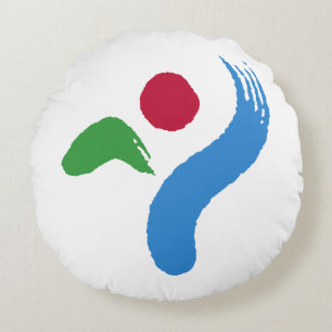 Almohada redonda con la bandera de Seúl