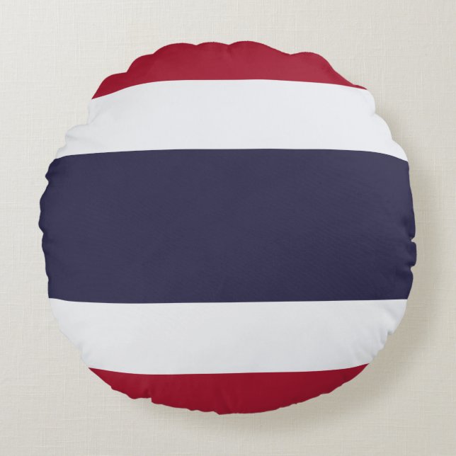 Almohada Redonda con la bandera de Tailandia (Anverso)