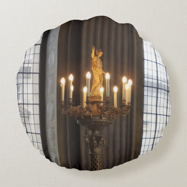 Almohada redonda con lámpara de araña (Reverso)