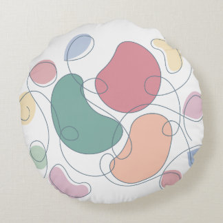 Almohada redonda con motivos abstractos Minimalist