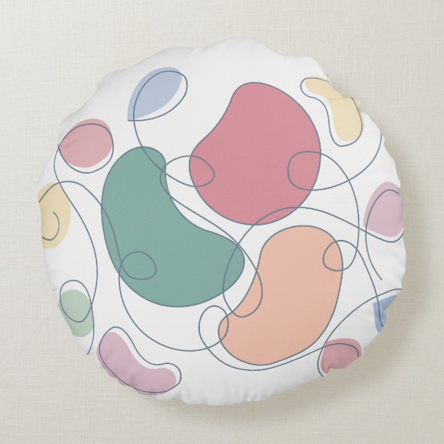 Almohada redonda con motivos abstractos Minimalist (Reverso)