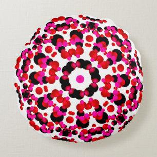 almohada redonda con motivos ornamentales