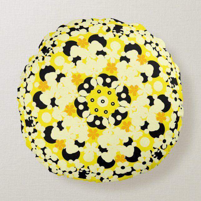 almohada redonda con motivos ornamentales (Anverso)