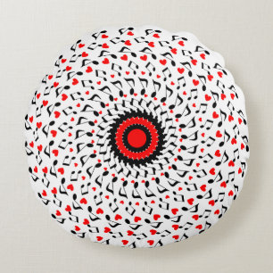 almohada redonda con motivos ornamentales