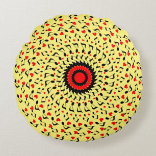 almohada redonda con motivos ornamentales