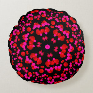 almohada redonda con motivos ornamentales
