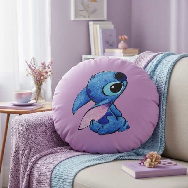 Almohada Redonda Con Puntadas (Subido por el creador)