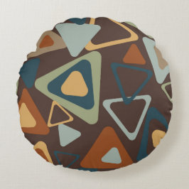 Almohada redonda con triángulos modernos de mediad