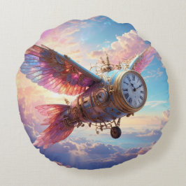 almohada redonda con un fantástico ala con la cara