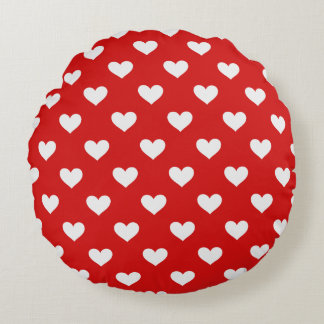 Almohada Redonda Corazones de Amor Rojo Día de San