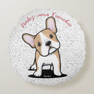 Almohada redonda curiosa KiniArt Bulldog Francés