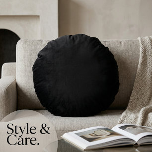 Almohada Redonda de 16 Pulgadas de Color Negro Sól