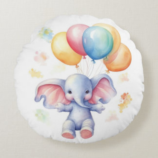 Almohada Redonda de Bebé Elefante Adorable: Confor