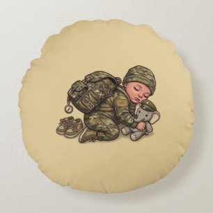 Almohada Redonda de Bebé Recluta Militar Nuevo