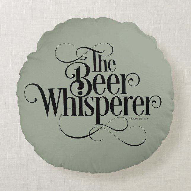 Almohada redonda de Beer Whisperer (Anverso)