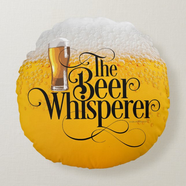 Almohada redonda de Beer Whisperer (Anverso)