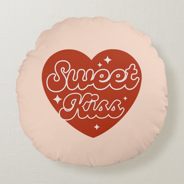 Almohada Redonda de Besos Dulces (Anverso)