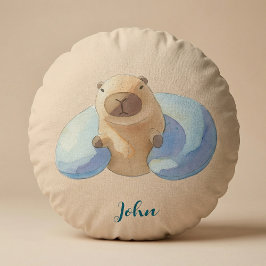 Almohada Redonda de Capybara – para pequeños fans 