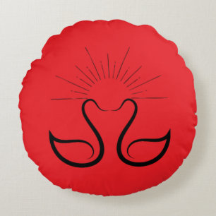 Almohada redonda de cisnes