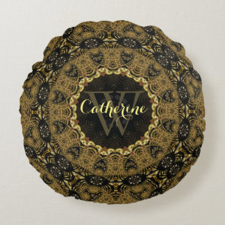 Almohada redonda de cojín Batik Bohasia Earthy Art