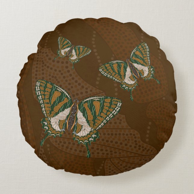 Almohada redonda de cola de golondrina aborigen (Anverso)