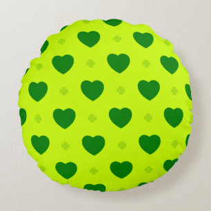 Almohada Redonda de Corazón de Trébol de Cuatro Ho