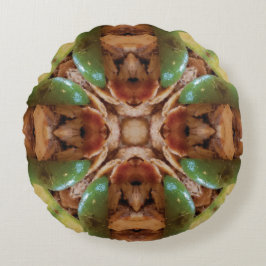 Almohada redonda de diseño marrón personalizado