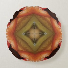 Almohada redonda de diseño marrón personalizado