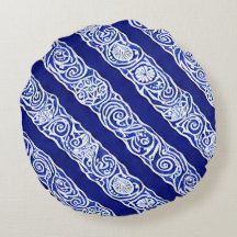 Almohada redonda de elegancia azul