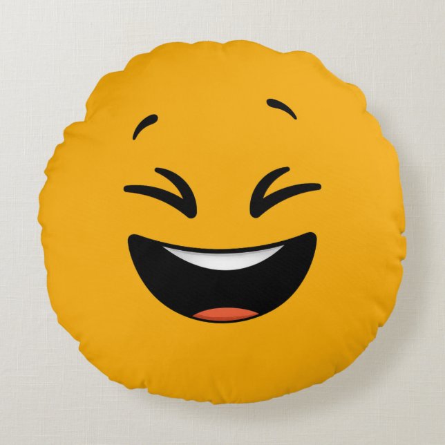 Almohada redonda de emoji (Anverso)