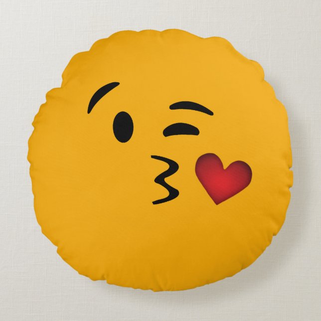 Almohada redonda de emoji (Anverso)