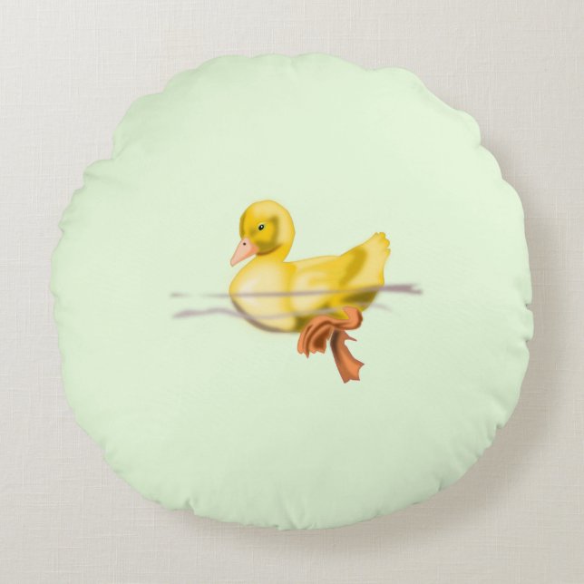 Almohada redonda de enrollamiento amarillo flotant (Anverso)