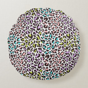 Almohada redonda de estampado de leopardo