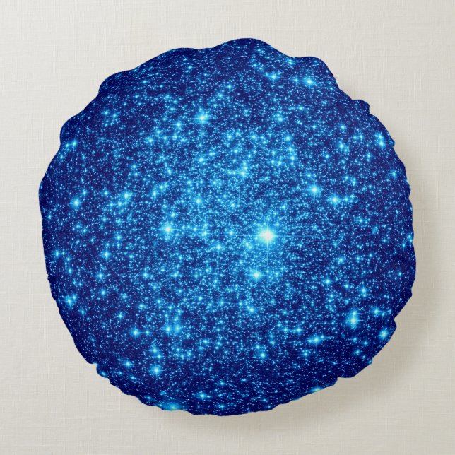 Almohada Redonda de Estrellas Azules (Reverso)