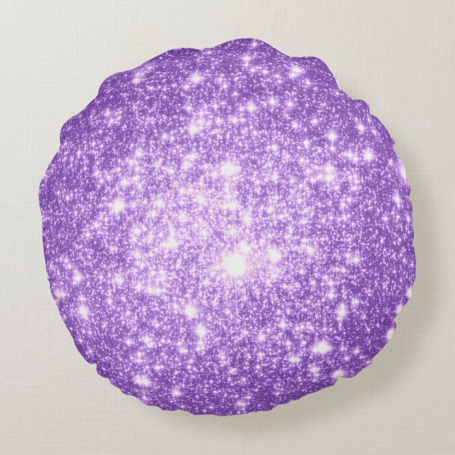 Almohada redonda de estrellas de lavanda (Reverso)