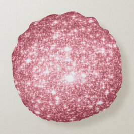 Almohada redonda de estrellas rosadas