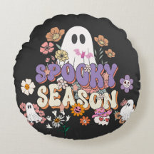 Almohada redonda de Fantasma Halloween Cutáneo Spo