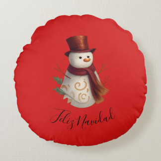 Almohada Redonda de Feliz Navidad - Merry Christma
