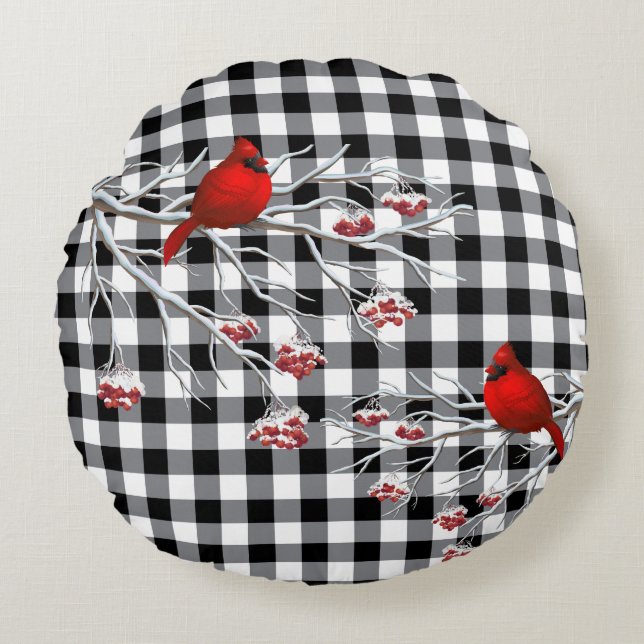 Almohada Redonda de Fiesta-Cardinales (Anverso)