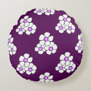 Almohada Redonda de Flor de Margarita con Centro P