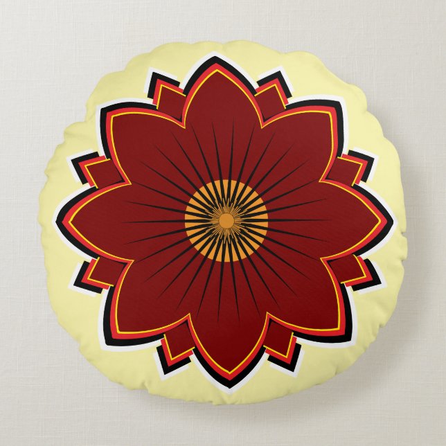 Almohada Redonda de Flor - Diseño Floral (Anverso)