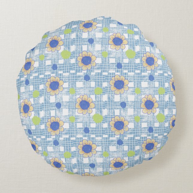 almohada redonda de flores (Reverso)