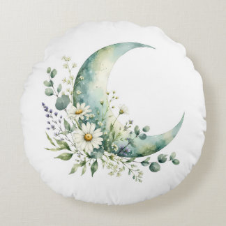 Almohada Redonda de Flores Silvestres a la Luz de 