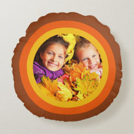 Almohada redonda de fotografía marrón Naranja de l