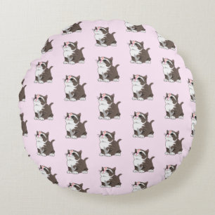 Almohada Redonda de Gatito Adorable