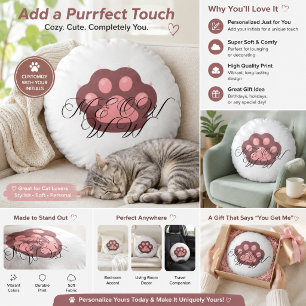 Almohada Redonda de Gatito "Maullido" Regalo Min
