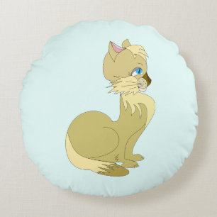 Almohada Redonda de Gato Amarillo