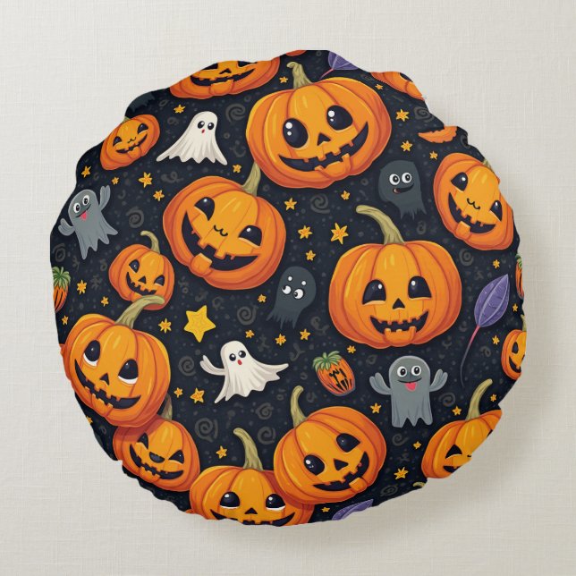 Almohada redonda de Halloween (Reverso)